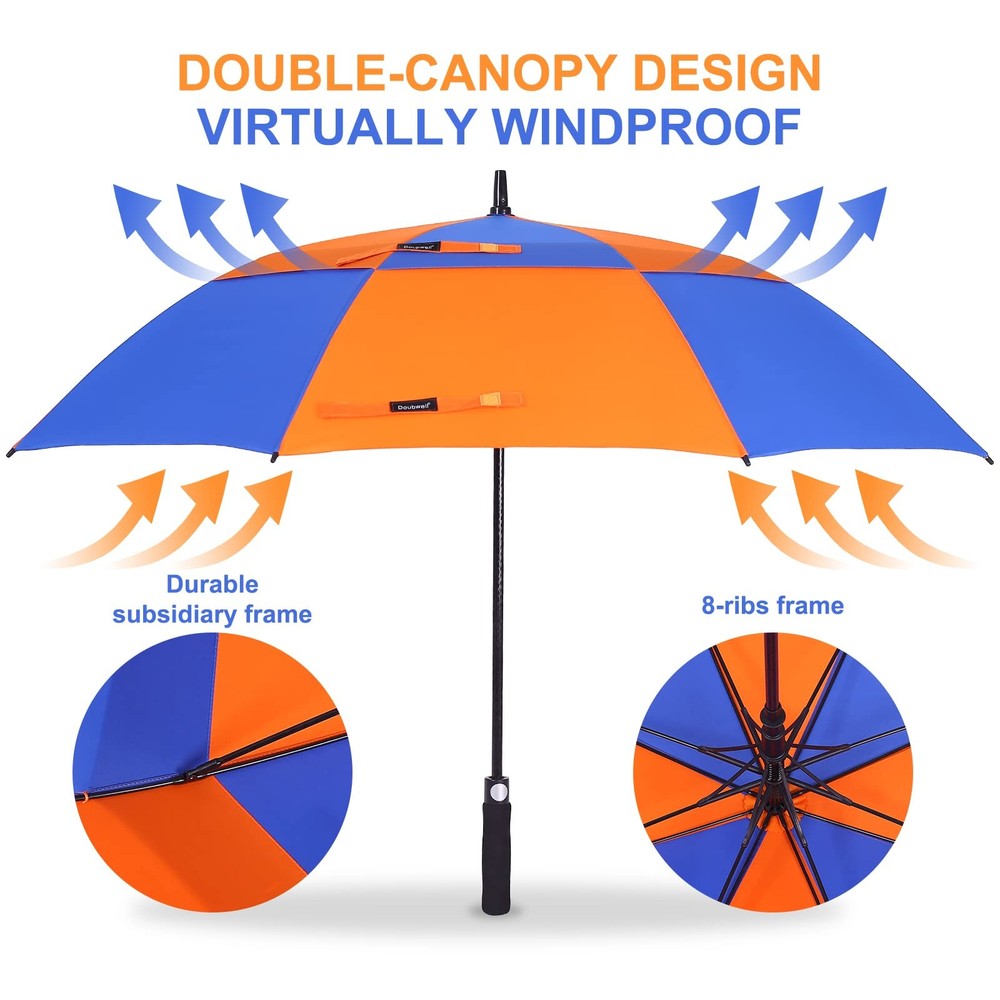 Best Vented Golf Umbrella 54/62/68 Inch Automatic Extra Large Windproof Oversize