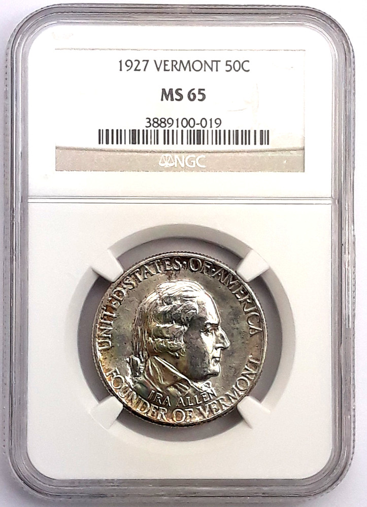 1927 Vermont Commemorative Half Dollar ~ NGC ~  MS65