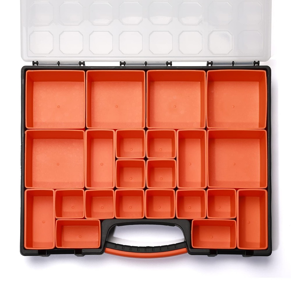 Multi-Purpose Toolbox, Professional Organizer with 24 Bin Compartments, Organ...