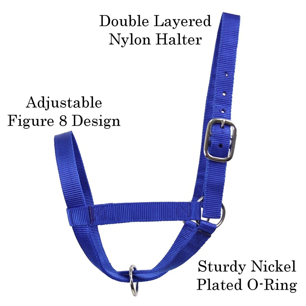 Adjustable Nylon Cattle Halters for Livestock Medium Size, Red