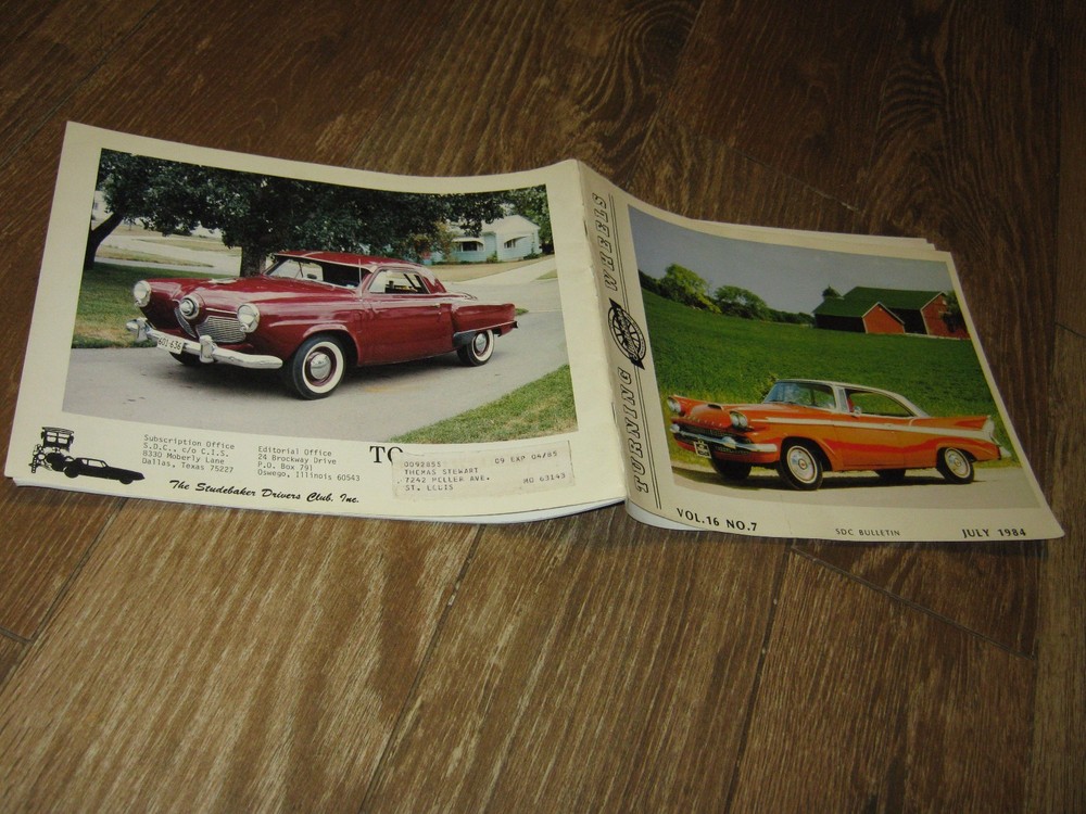 July 1984 Studebaker Turning Wheels Bulletin Studebaker