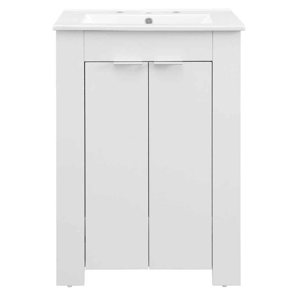 Modway Maybelle 24" Bathroom Vanity In White White