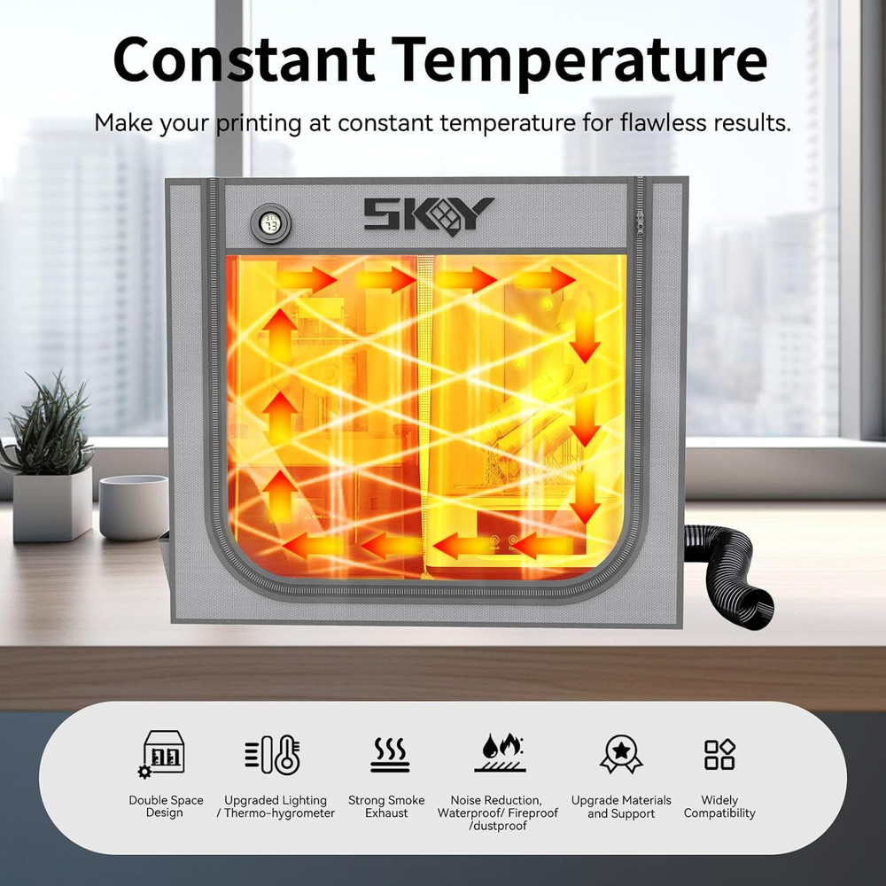 Double Space Resin 3D Enclosure with Ventilation Kit LED Light, 3D Printer Vente