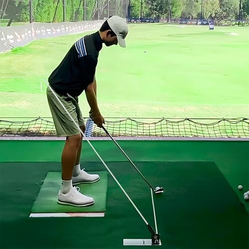 KZU Golf Alignment Stick Holder, Golf Swing Trainer Practice Plate, Portable