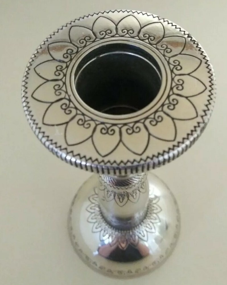 ONE BRIGHTON CANDLE STICK SILVER CANDLESTICK SCROLL DESIGN SILVER PLATED