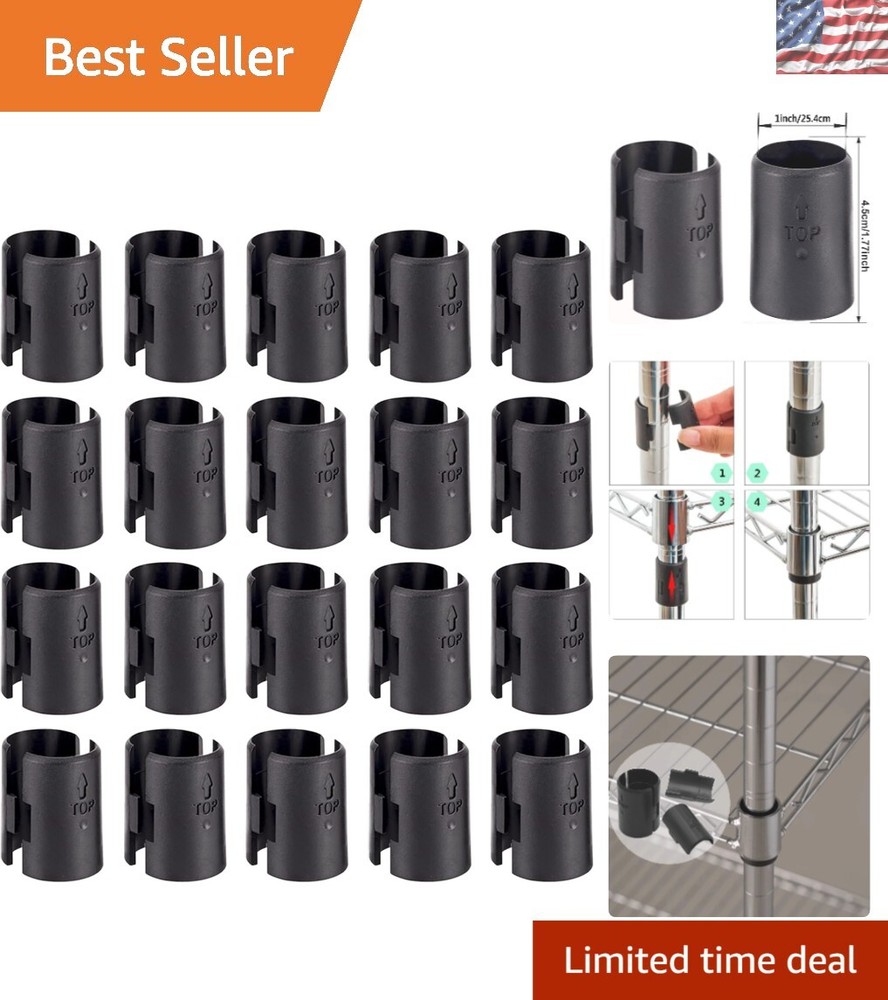 40-Pack Wire Shelf Lock Clips for 1" Posts - Secure Your Shelving System