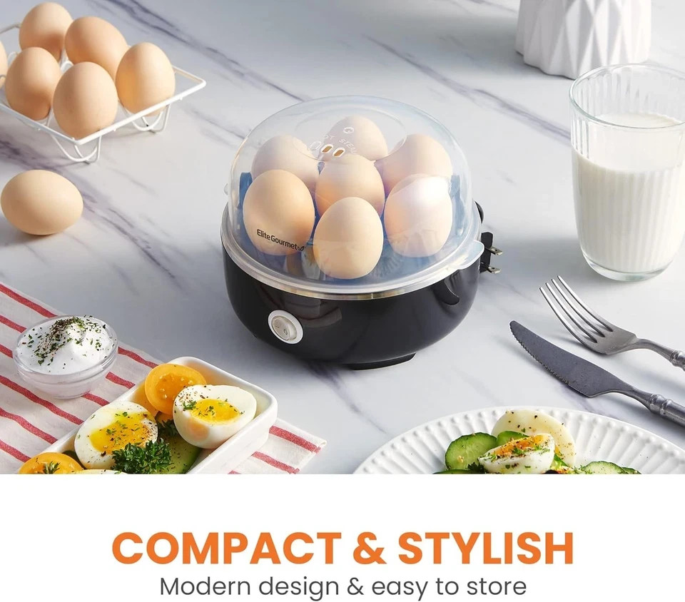 EGC115B Easy Egg Cooker Electric 7-Egg Capacity Soft Medium Hard-Boiled Egg...