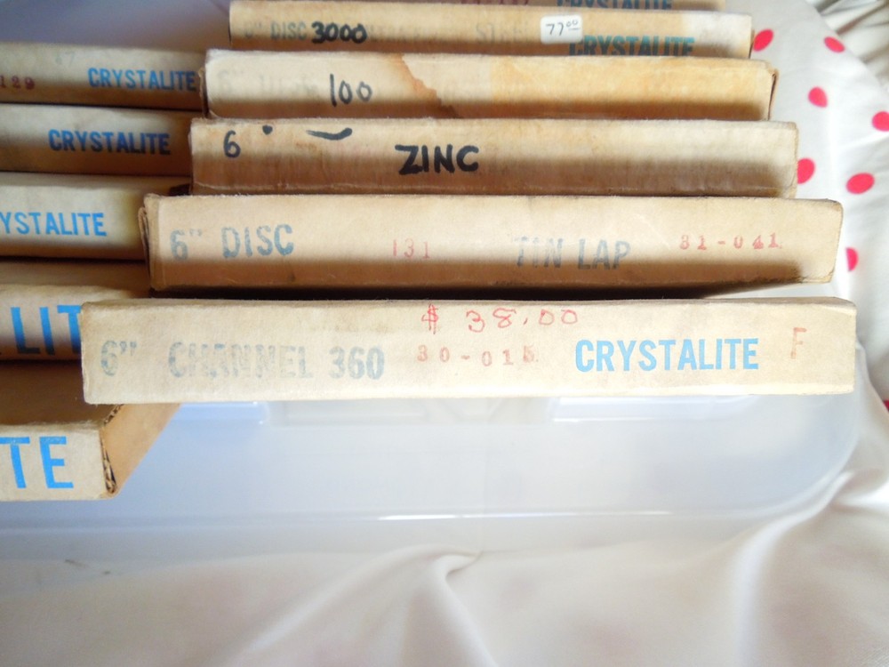 NOS Lapidary Diamond Discs, 6" Crystalite Lap , HI-TECH RAYTECH A FEW USED HTF