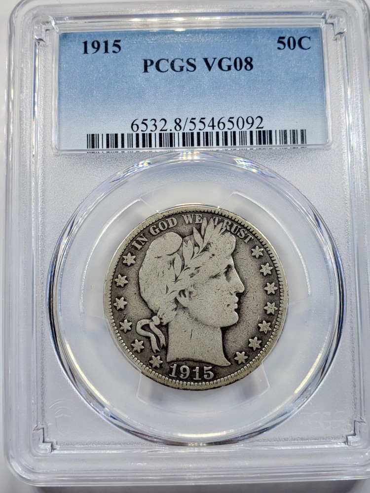 1915 Barber Half Dollar 50c PCGS VG08
