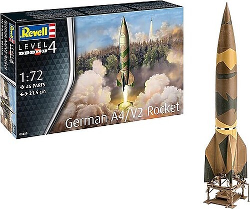 Revell-Germany German A4/V2 Rocket - Plastic Model Rocket Kit - 1/72 Scale
