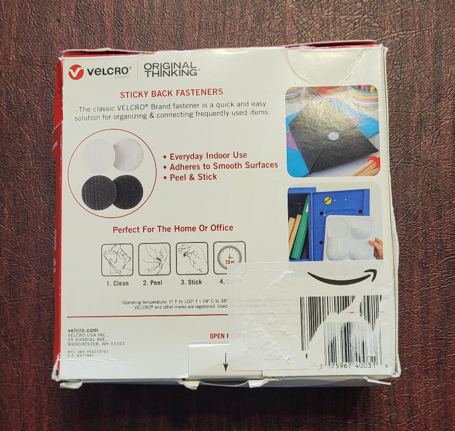 VELCRO Dots with Adhesive White and Black Assorted
