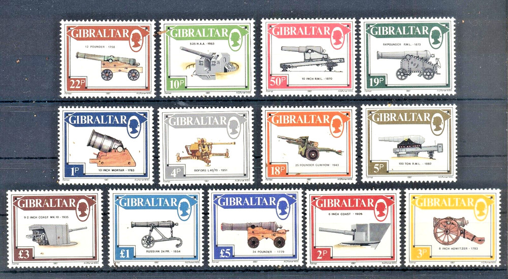 GIBRALTAR 1987 - CANON'S - COMPLET  SET - PERFECT - MNH