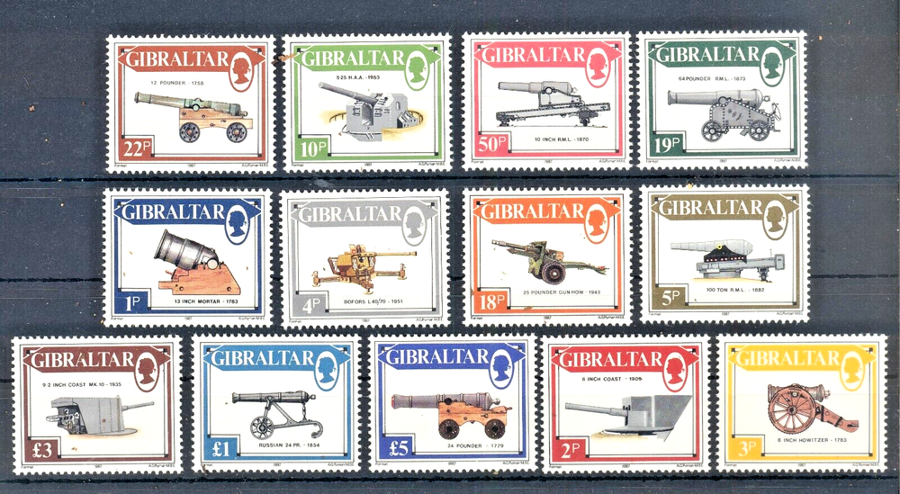 GIBRALTAR 1987 - CANON'S - COMPLET SET - PERFECT - MNH