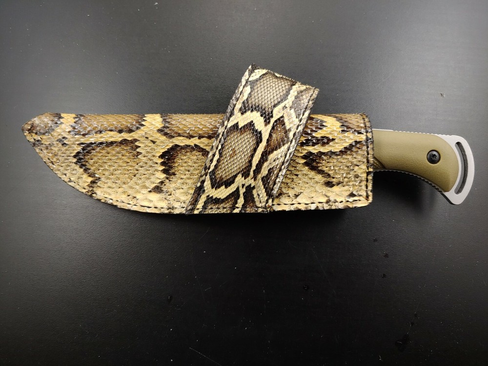 ESEE 3 RC 3 CROSS DRAW Hunting SHEATH BURMESE PYTHON snake skin HANDMADE SHEATH