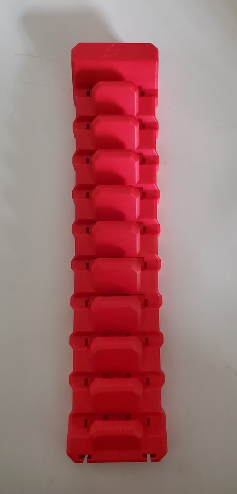 Snap On Tools Magnetic Tool Box 10 wrenches holder red Flexible interlocking NEW