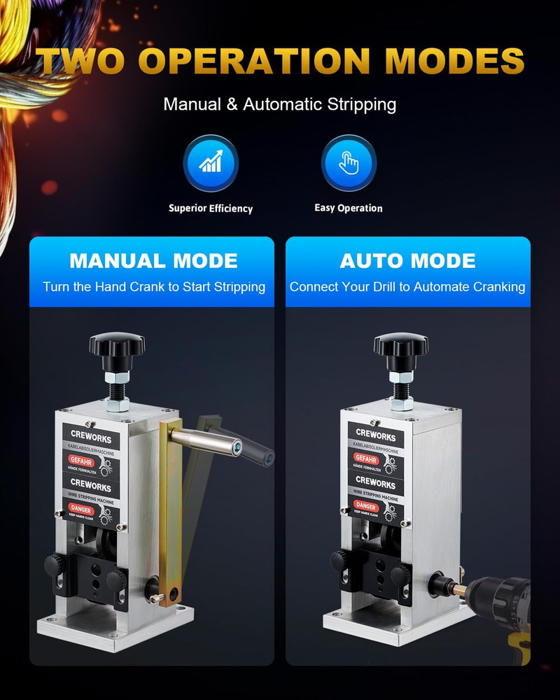 Manual Wire Stripper Machine, 0.06"-1" Wire Stripping Machine, Wire Stripping To