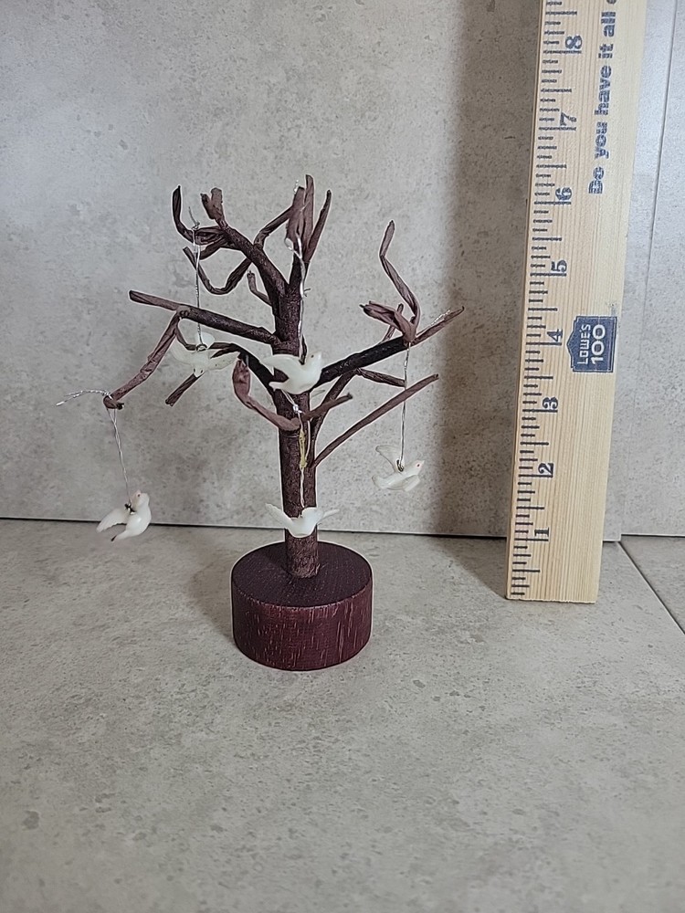 Bare Branch Tree for Christmas with 6 white Doves