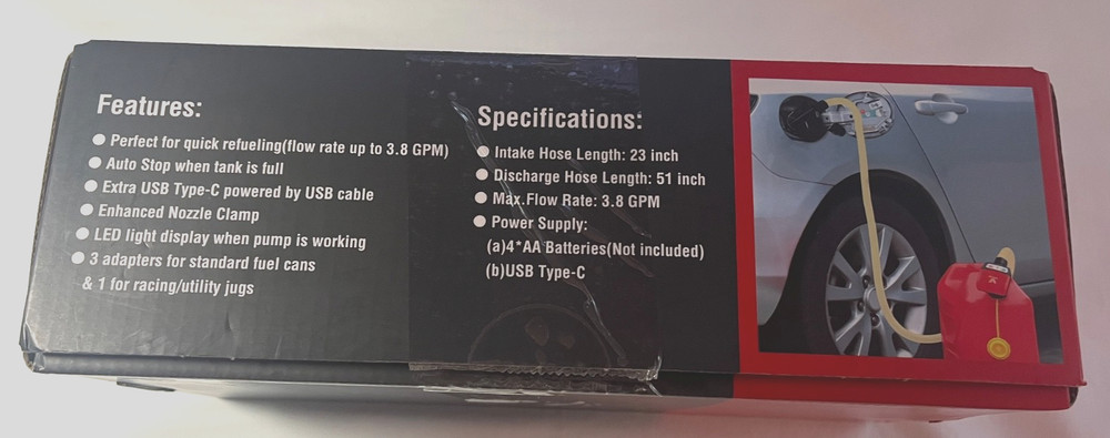 Veecap Liquid Transfer Pump 3.8 GPM Auto-Stop Sensor Leak Protection, USB Type