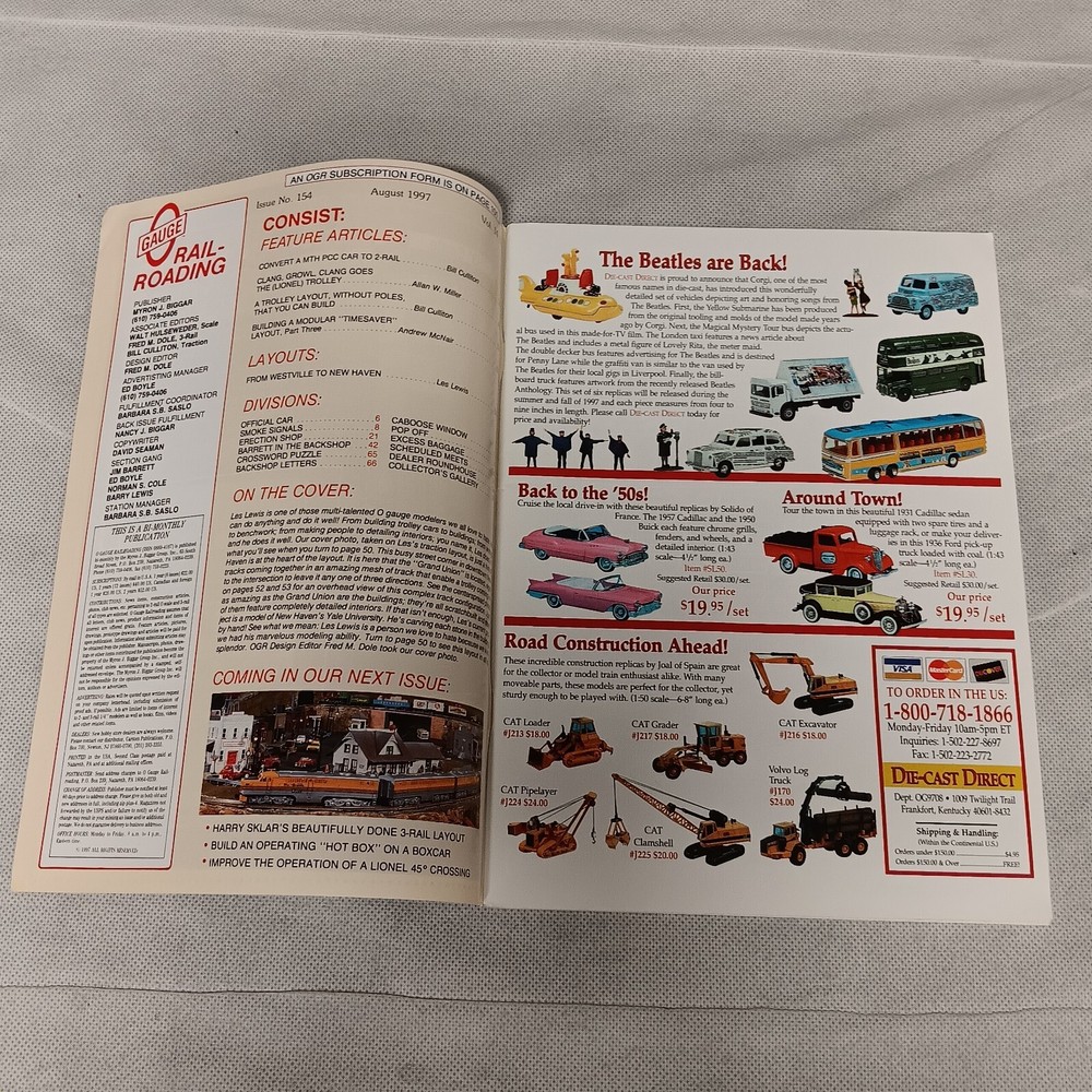 O Gauge Railroading Magazine August 1997 Run 154