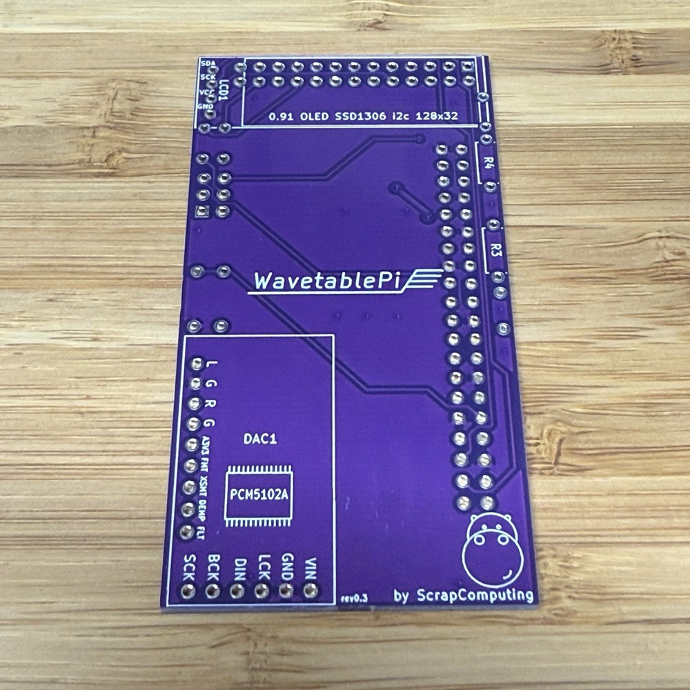 WavetablePi DIY Kit – Wavetable Header for Vintage Sound Cards – White OLED – No
