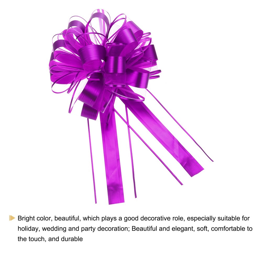 12pcs 11 Inch Extra Large Pull Bow Gift Wrapping Bows Ribbon Purple