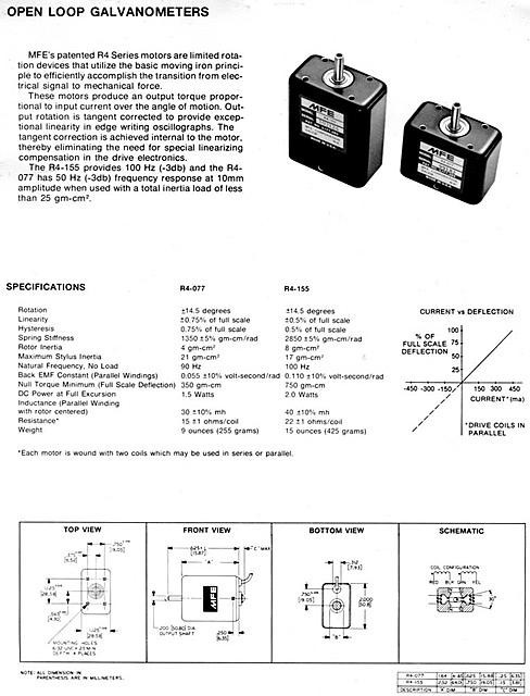 MFE Corporation - Model R4-077 open loop galvanometer tested