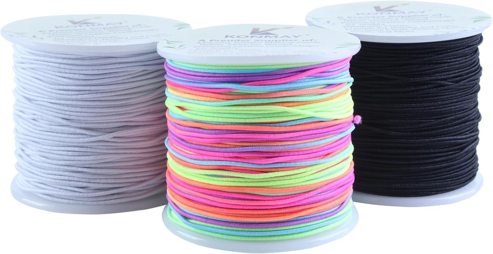 1.0mm Stretchy Bracelet String, Elastic Beading Cord for Pony Beads,