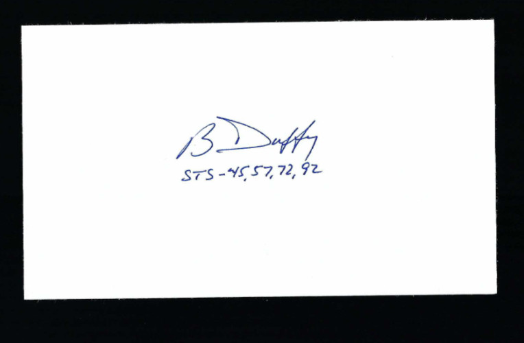 Brian Duffy signed 3x5 card Space Exploration NASA Shuttle Astronaut