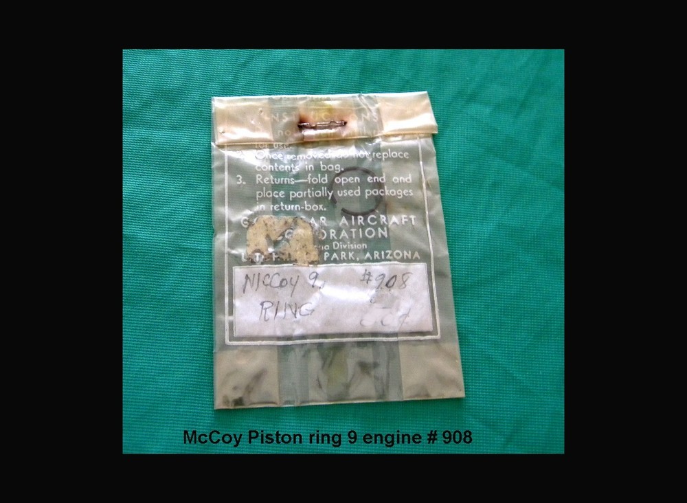 McCoy for Engine 9 PISTON RING # 908 sealed