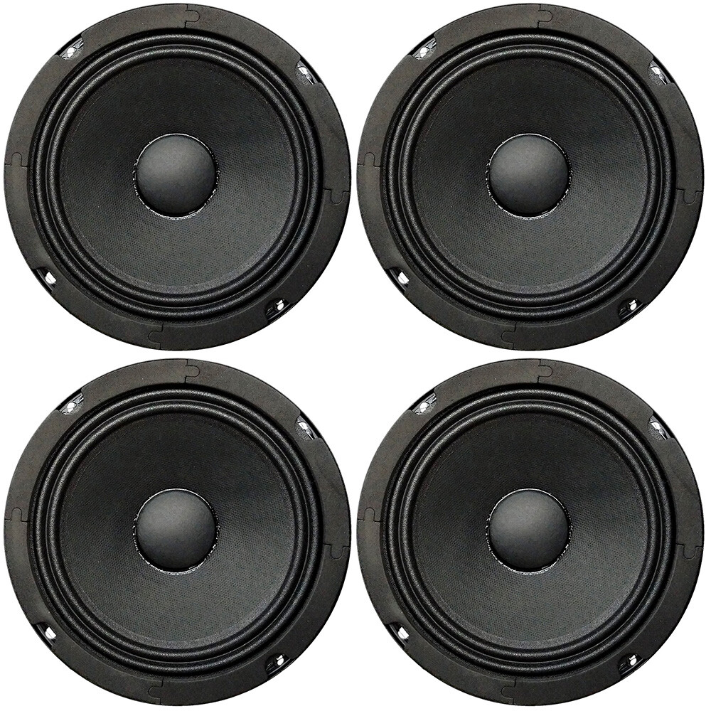 HyperPower 6.5" Midrange Speaker 200-Watt RMS 8 ohm HP60MD 94dB 400W Max, 4 pcs
