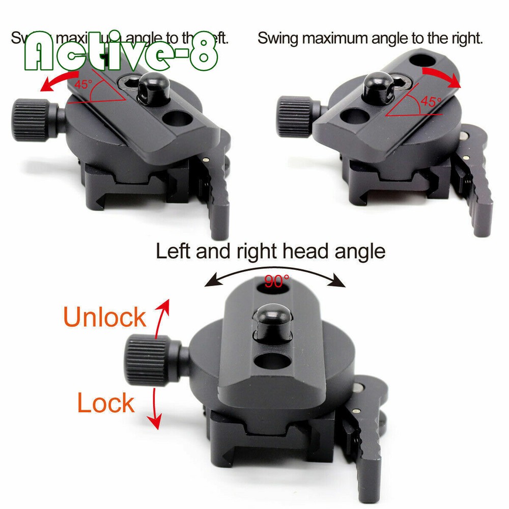 ACTIVE-8 Multi_Function Bipod Adapter QD Picatinny Rail Mount Swivel Stud