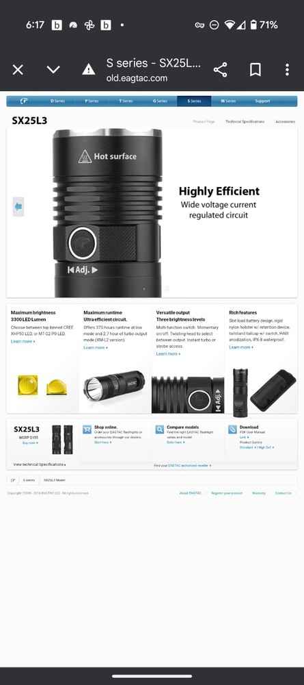Eagletac SX25L3 LED Flashlight Super Bright