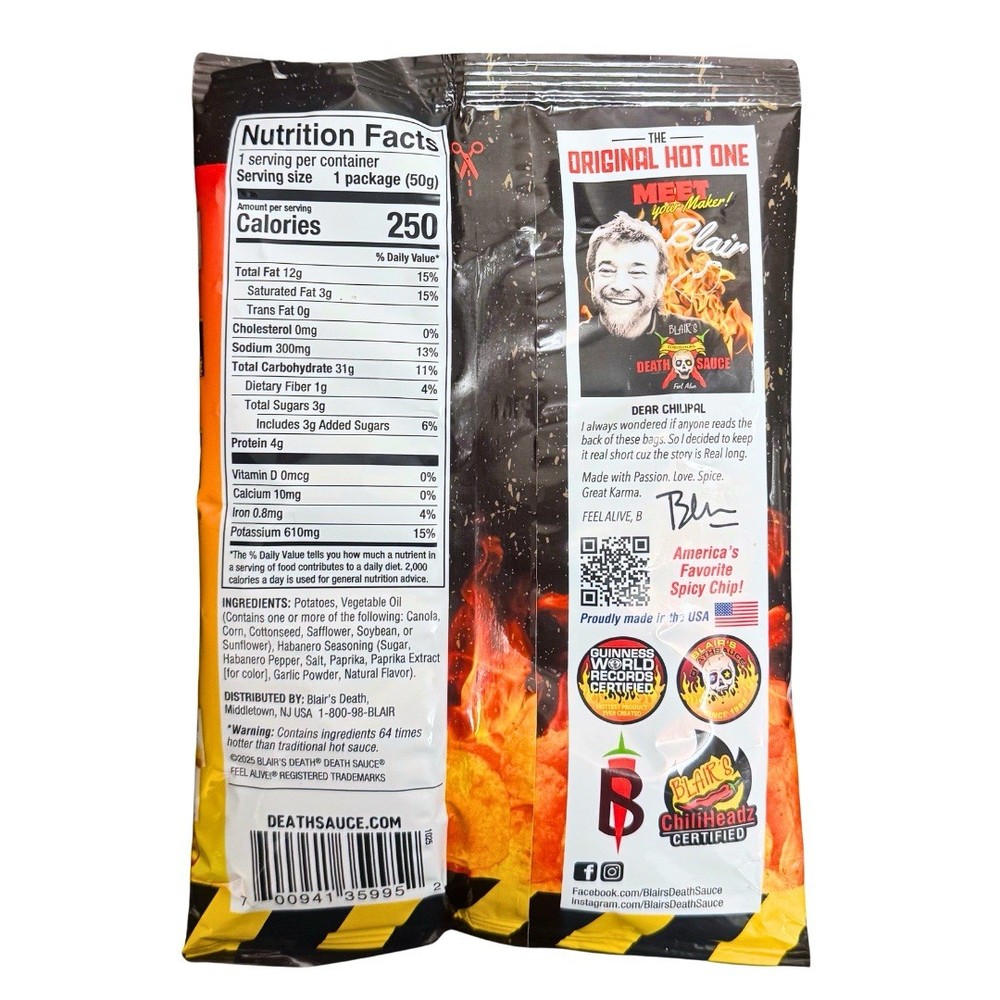 5 Pack Blair’s Habanero Cauldron Cooked Potato Chips