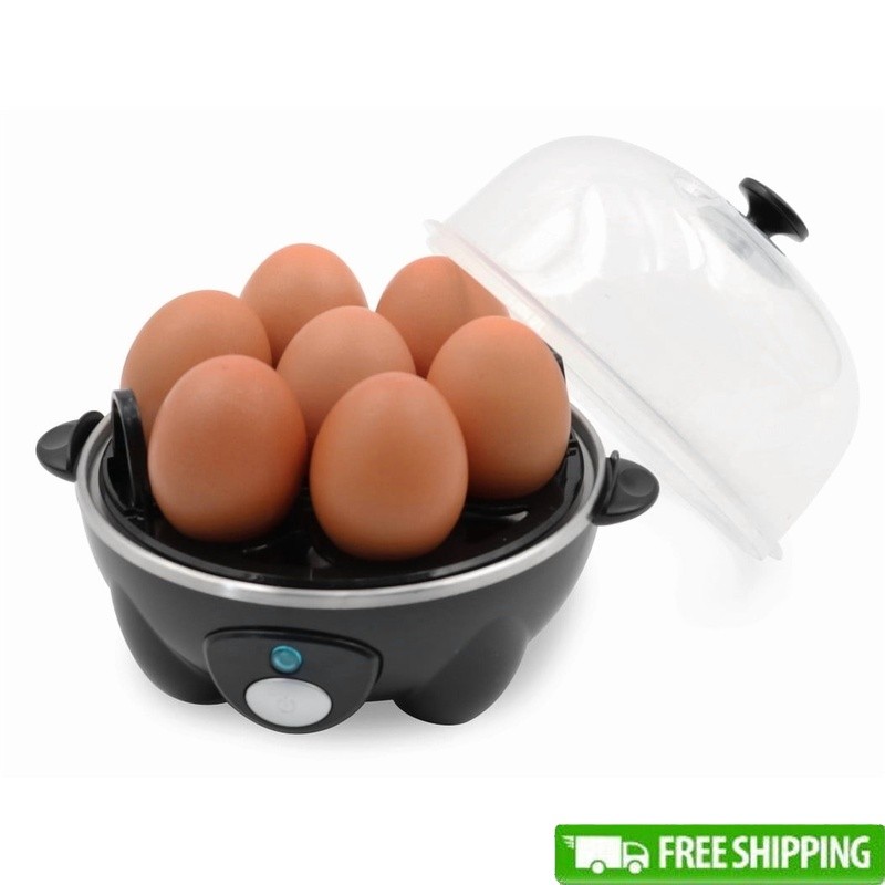 Automatic Egg Cooker 7 Egg Capacity Poaching Tray Timer Beep Dishwasher Safe New