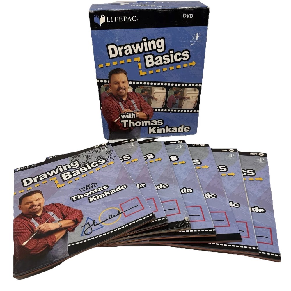 Drawing Basics Thomas Kinkade Complete BoxSet DVD 5 Unit Workbooks Teacher Guide