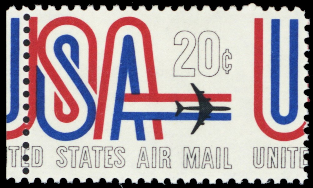 C75, Mint NH 20¢ Scarce Large Misperfed Error USA Airmail -- Stuart Katz