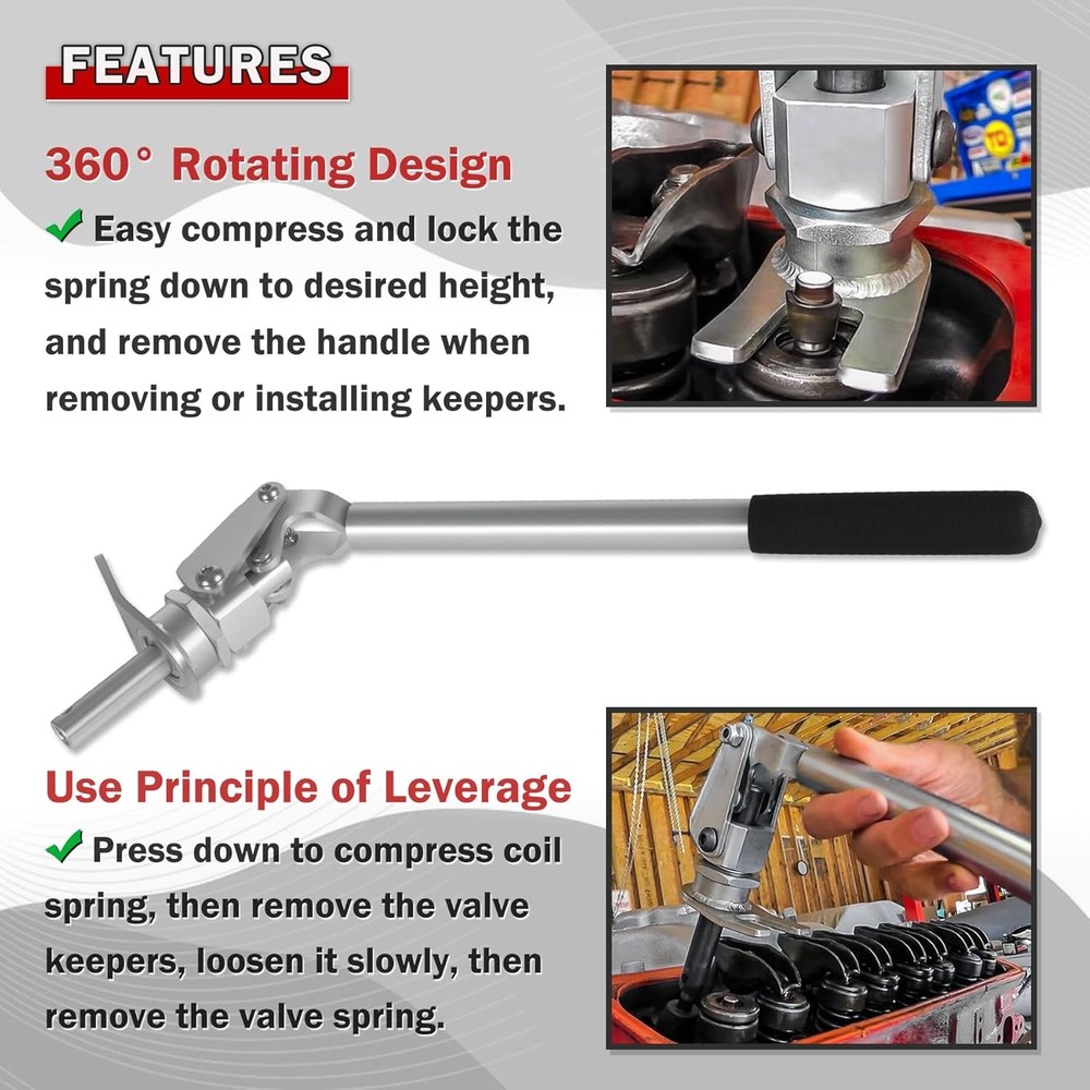 66784 STUD MOUNT VALVE SPRING COMPRESSOR TOOL FOR ALL 3/8" & 7/16" ROCKER STUDS