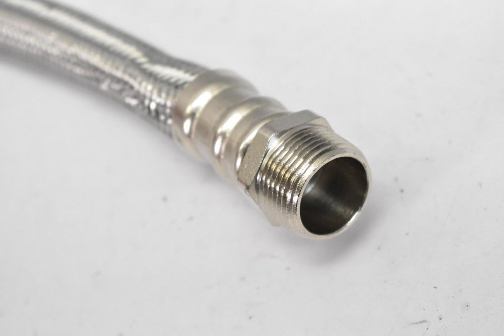 High Flexible Water heater Connector 3/4" MIP x FIP Stainless Steel Nickel