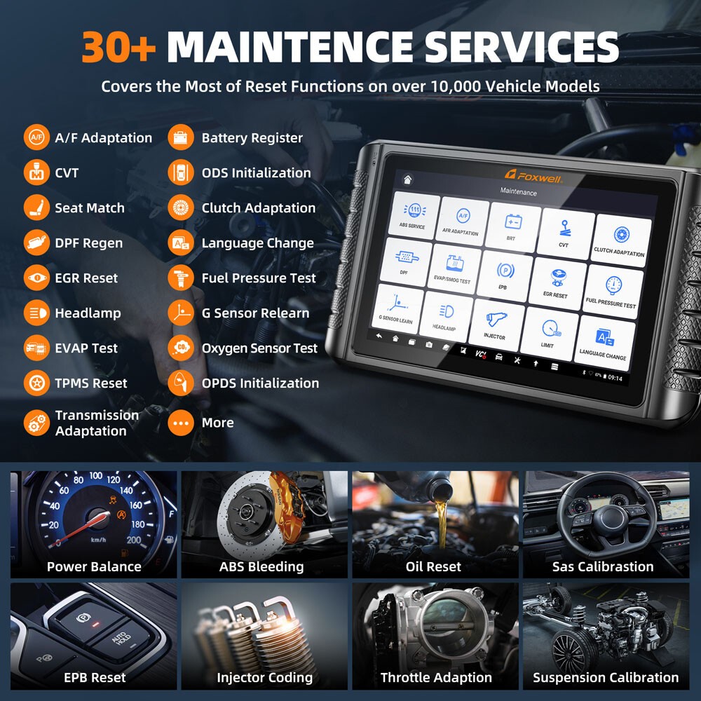 Foxwell NT1009 BT Car ALL System Bidirectional Diagnostic Scanner Key ECU Coding