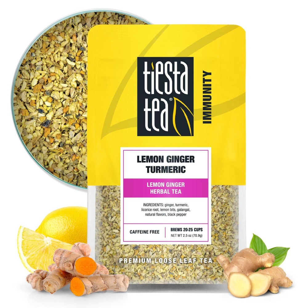 Premium Loose Leaf Ginger Tea 25 Cups Reusable Pouch For Tea Lovers