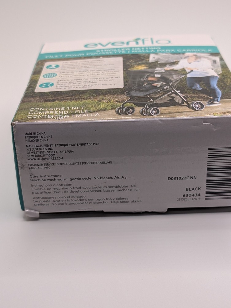 Evenflo Stroller Insect Netting Black Open Box New Item