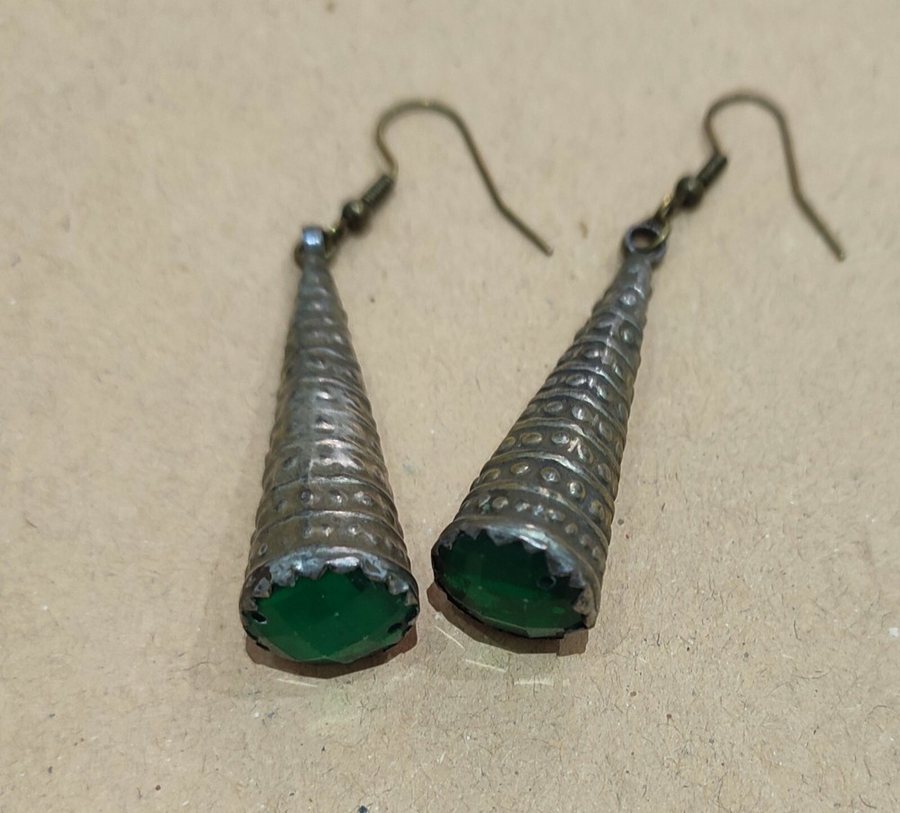 Moroccan ethnic berber silver earrings cones