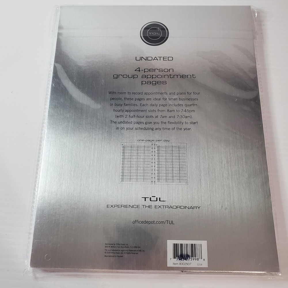 TUL Undated Daily Planner Appointment Pages 50 Sheets Custom Note Taking System