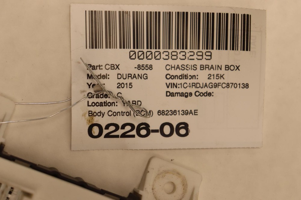 2015 DODGE DURANGO BCM BODY COMPUTER CONTROL MODULE UNIT OEM