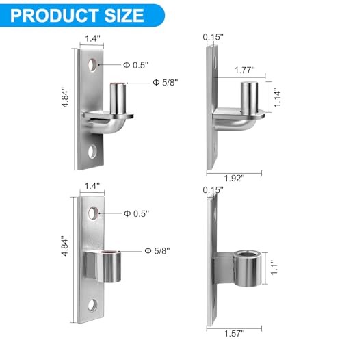 Wall Mount Gate Hinges with 5/8 Hinge Pin,Gate Hinges Heavy Duty for Pack(4pcs)