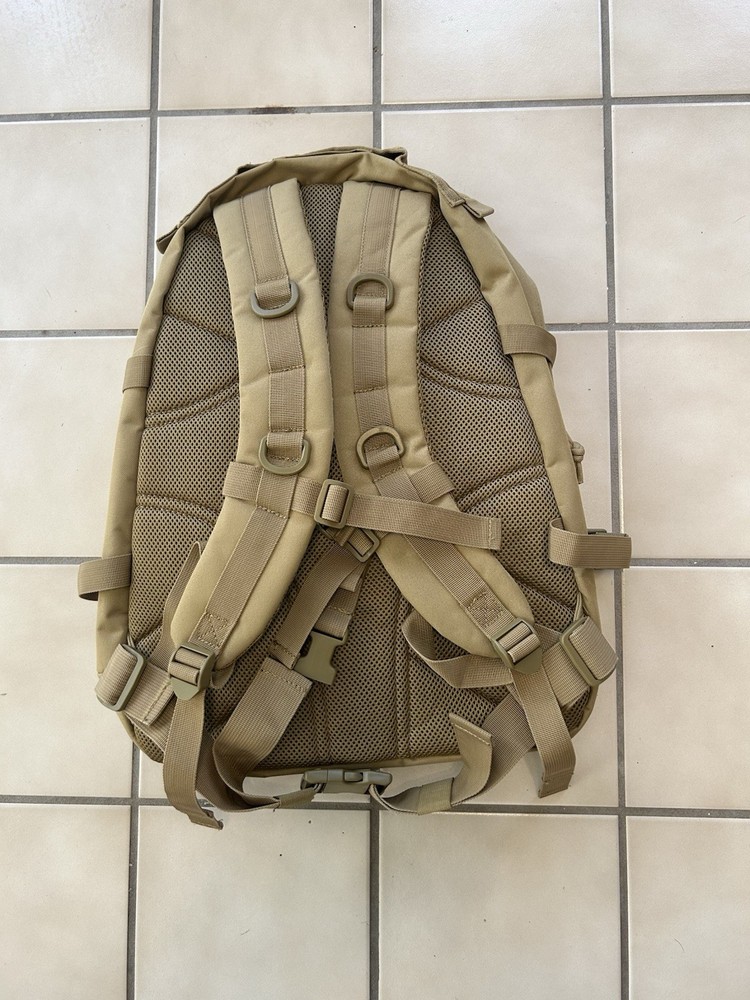 HIGHLAND TACTICAL Tan Tactical Backpack MOLLE Webbing Adjustable Straps