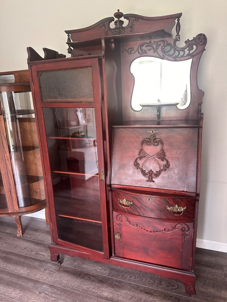 Victorian Mahogany Secretary Bookcase