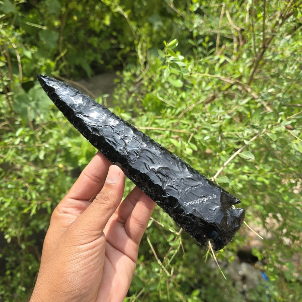 10 inch Black Obsidian Arrowhead