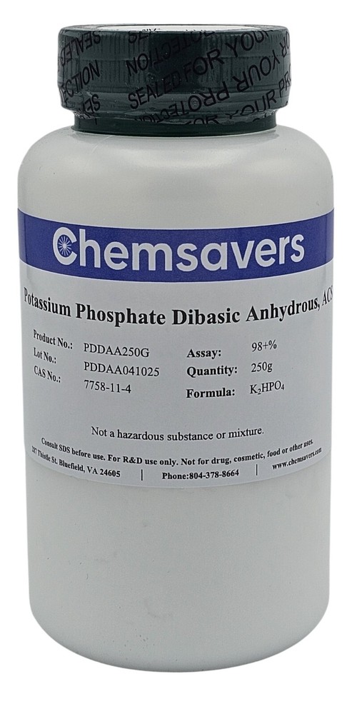 Potassium Phosphate Dibasic Anhydrous, ACS, 98+%, 250g
