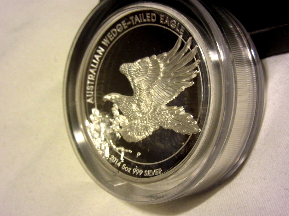 AUSTRALIAN WEDGE-TAILED EAGLE 2014 5OZ SILVER PROOF HIGH RELIEF COIN